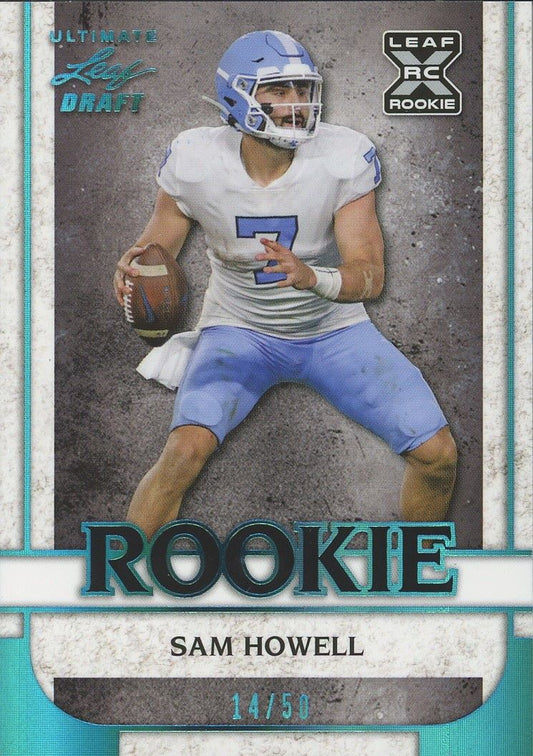 2022 Leaf Ultimate Draft Sam Howell Rookie Platinum Spectrum #/50 #16