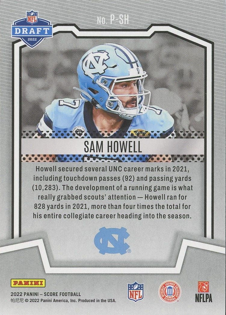 2022 Panini Score Sam Howell Protential Rookie #P-SH