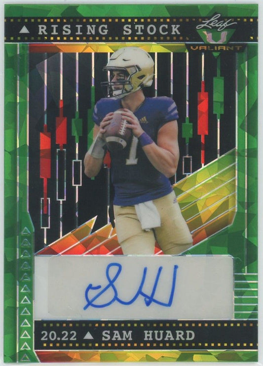 2022 Leaf Valiant Football Sam Huard Rising Stock Green Cracked Ice Auto #25/30 #RS-SH2