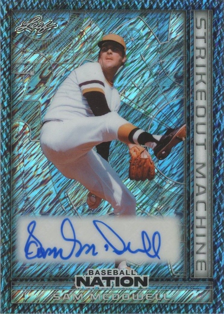 2025 Leaf Baseball Nation Sam McDowell Strikeout Machine Blue Shimmer Auto #2/3 #SMA-SMD