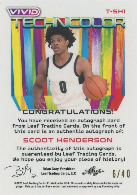 Scoot Henderson 2022-23 Leaf Vivid Technicolor #6/40 #T-SH1