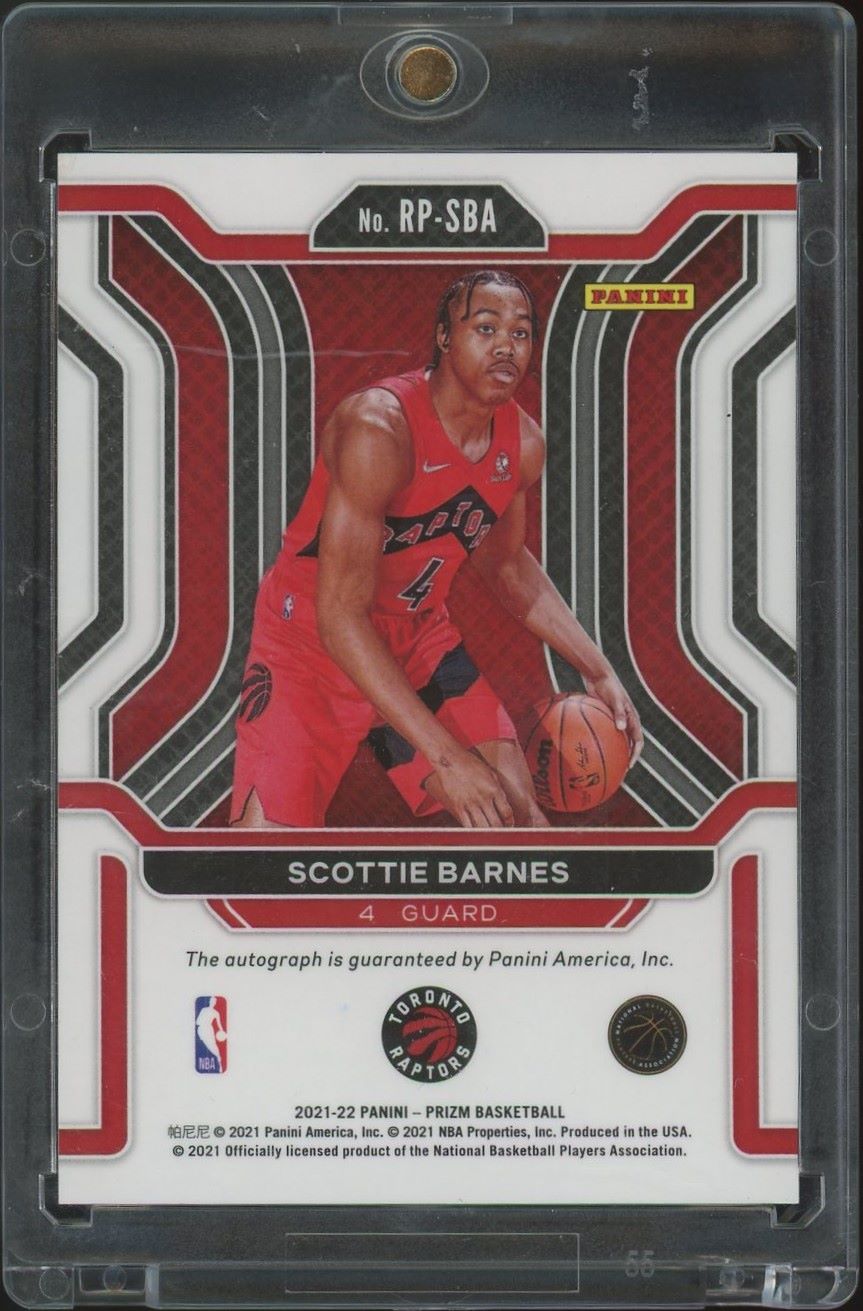 2021-22 Panini Prizm Scottie Barnes Penmanship Signatures Rookie Auto #RB-SBA