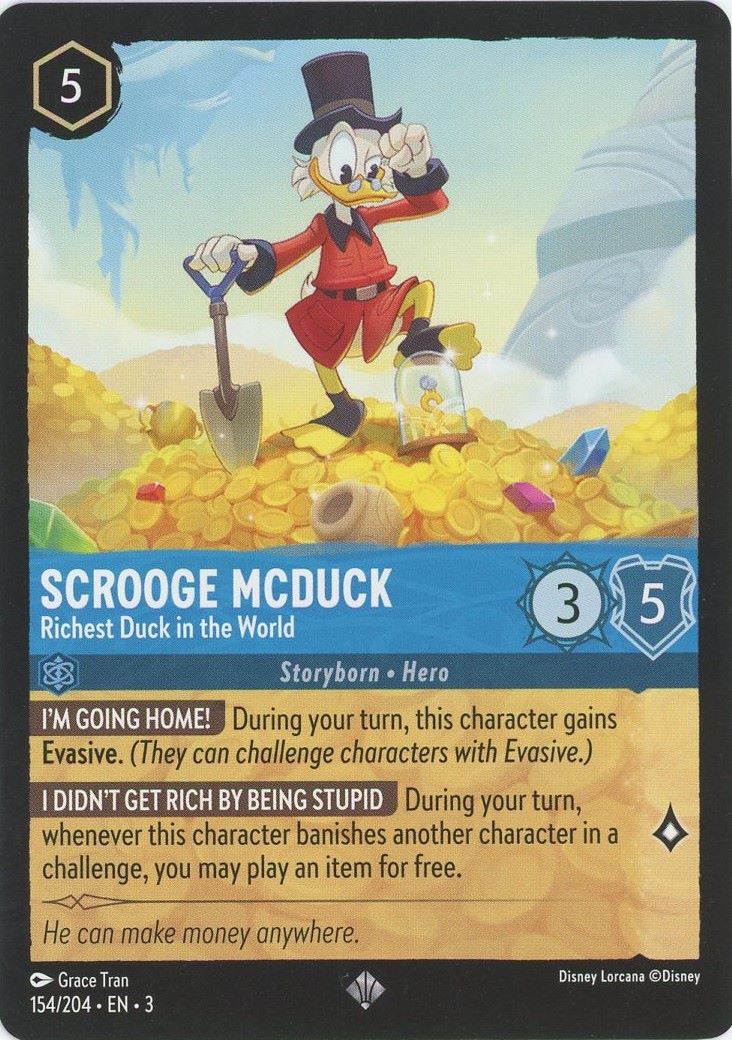 Disney Into the Inklands Scrooge McDuck Richest Duck in the World SuperRare #154