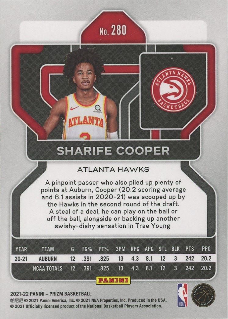 2021-22 Panini Prizm Sharife Cooper Rookie #280