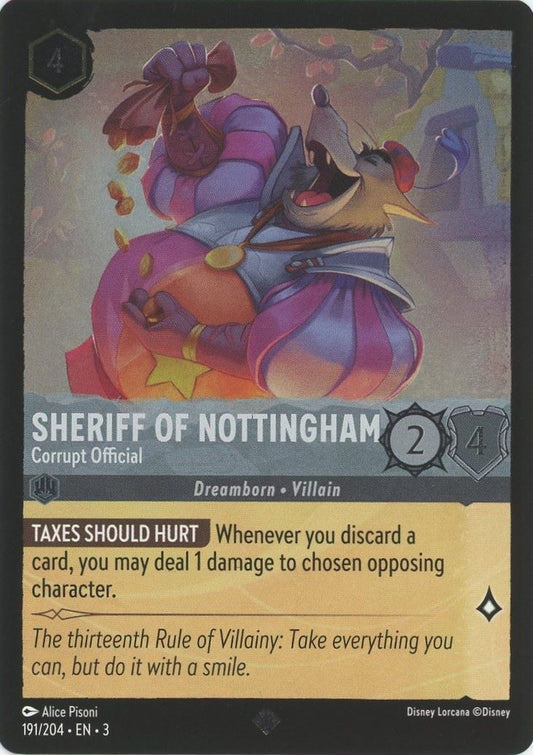 Disney Into the Inklands Sheriff of Nottingham Corrupt Official Super Rare Foil #191