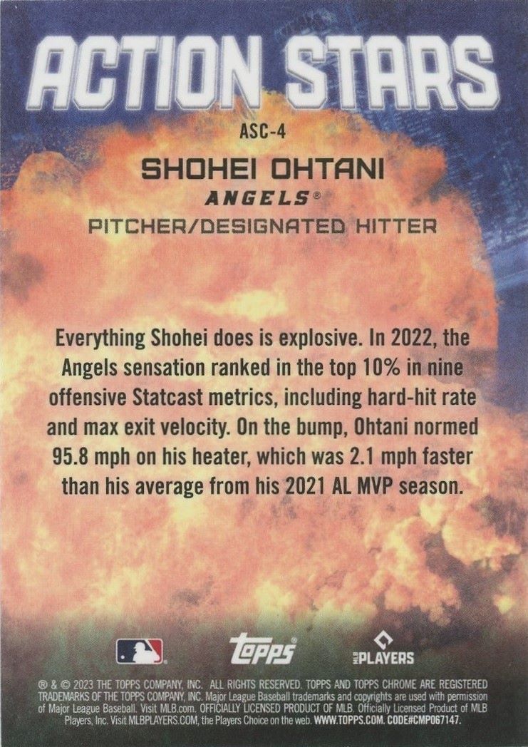 2023 Topps Chrome Update Shohei Ohtani Action Stars #ASC-4