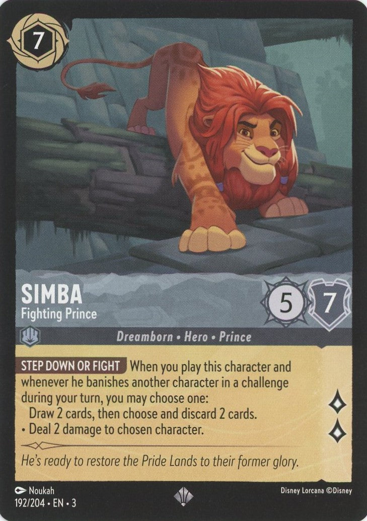 Disney Lorcana Into the Inklands Simba Fighting Prince Super Rare #192