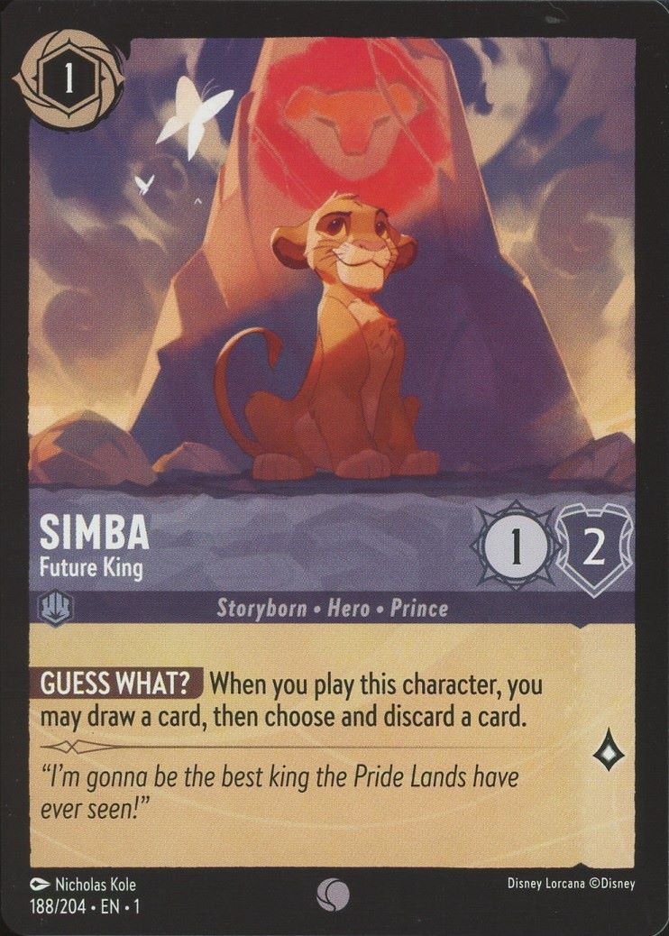 Disney Lorcana: The First Chapter Simba Future King Steel Common #188