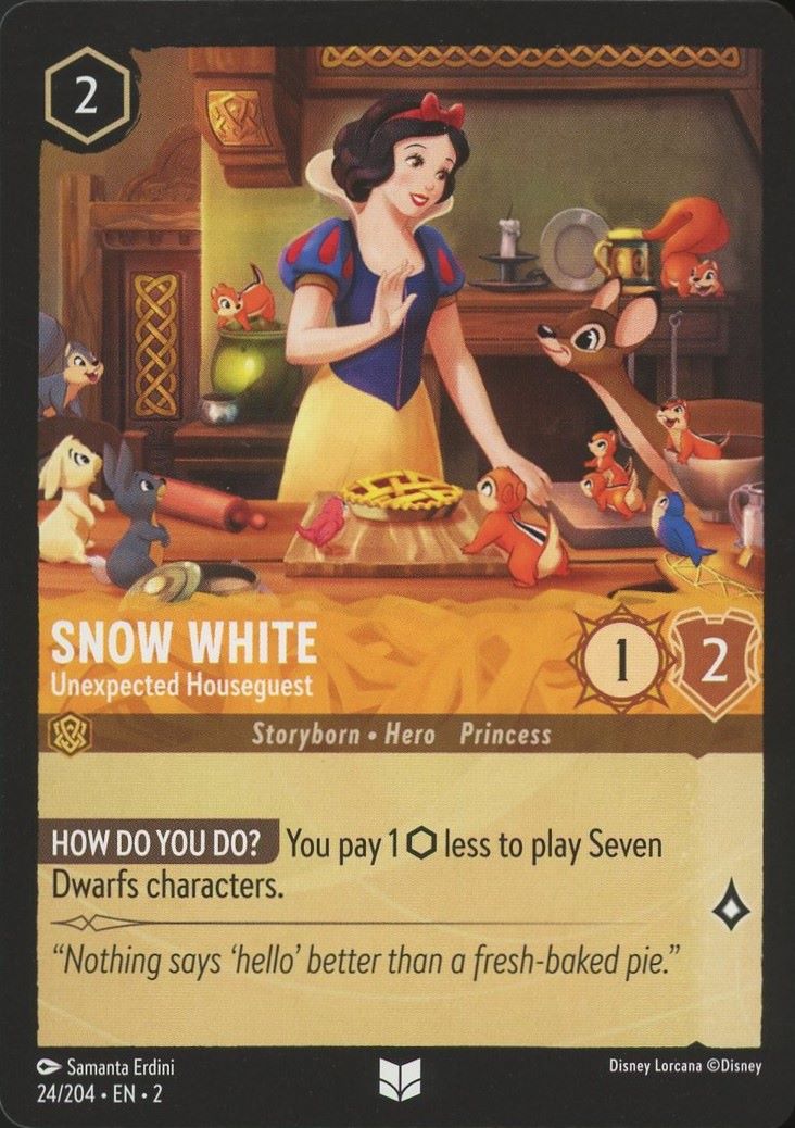 Disney Lorcana: Rise of Floodborn Snow White Unexpected Houseguest #24 Uncommon