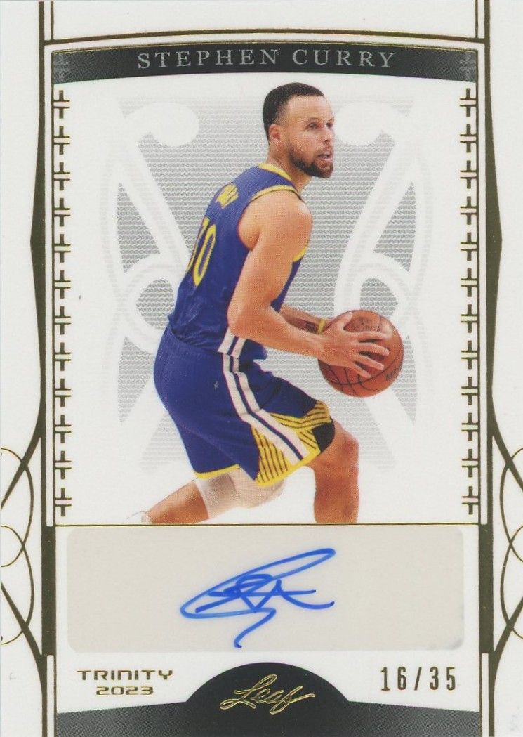 Stephen Curry 2022-23 Leaf Trinity Gold Auto #16/35 #BA-SC2
