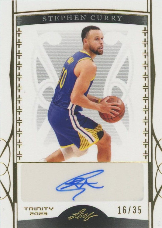 Stephen Curry 2022-23 Leaf Trinity Gold Auto #16/35 #BA-SC2