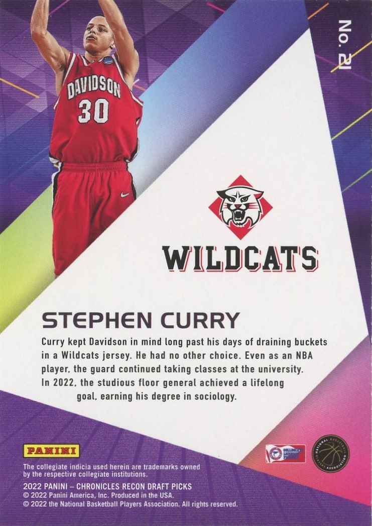 2022-23 Panini Chronicles Stephen Curry Draft Picks Recon #21