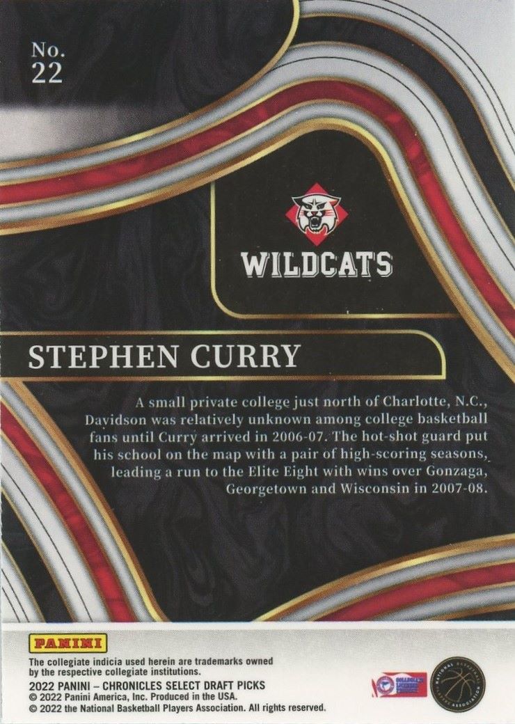 2022 Panini Chronicles Stephen Curry Draft Picks Select #22