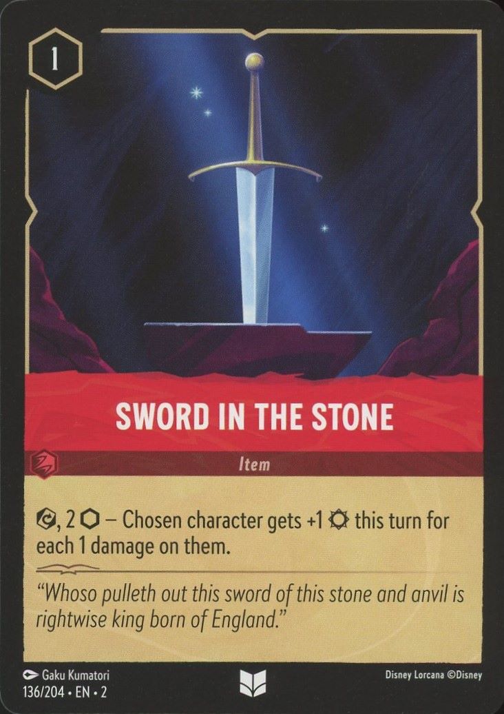 Disney Lorcana: Rise of the Floodborn Sword in the Stone #136 Uncommon