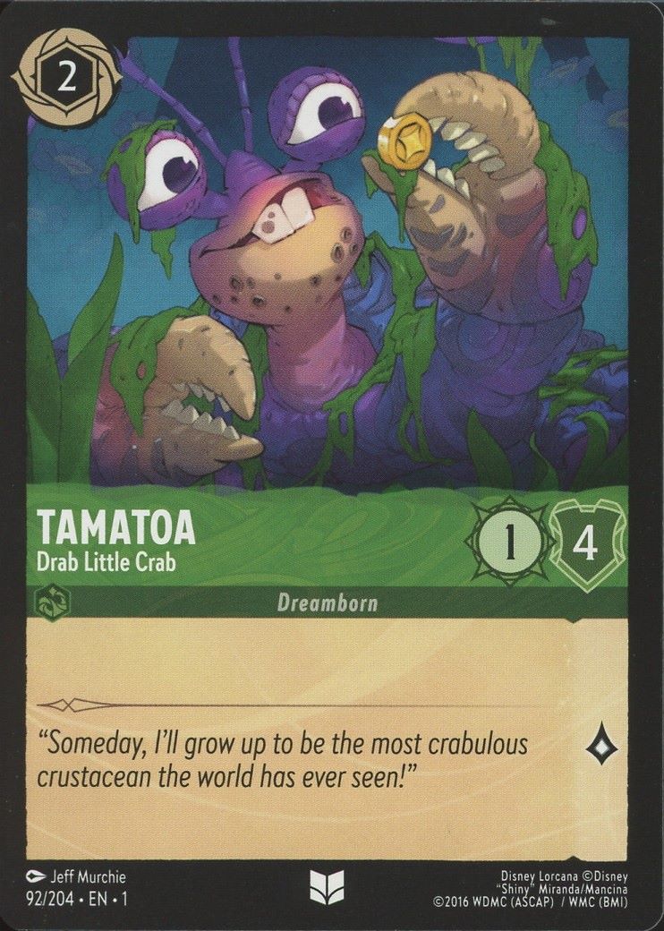 Disney Lorcana: The First Chapter Tamatoa Drab Little Crab Uncommon #92