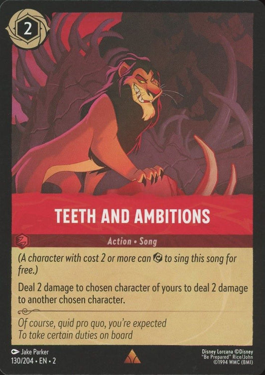 Disney Lorcana: Floodborn Teeth and Ambitions Rare #130