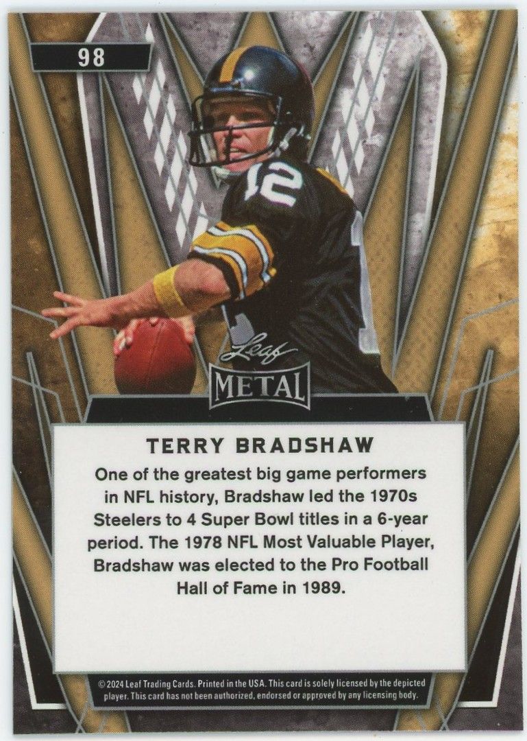 2024 Leaf Metal Football Terry Bradshaw #98