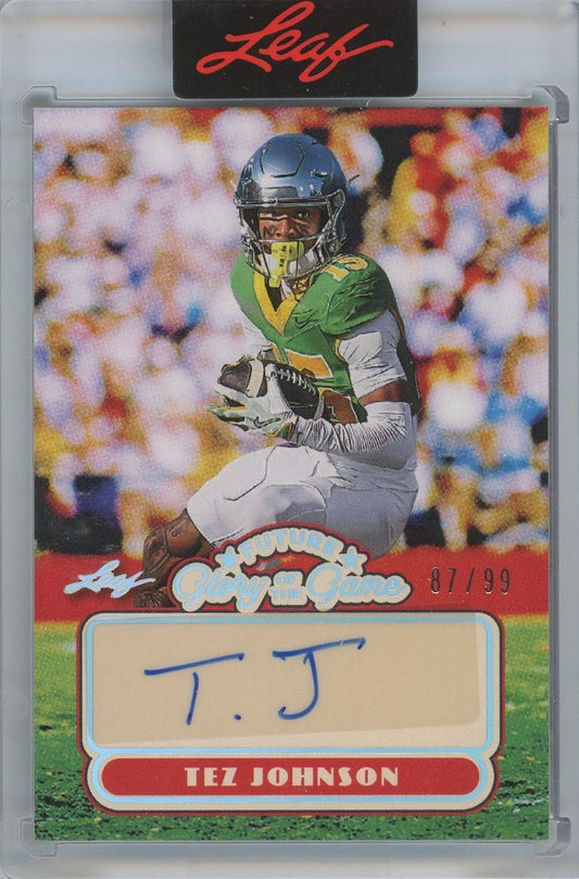 Tez Johnson 2025 Leaf Glory of The Game Platinum Auto #50/99 #FG-TJ2
