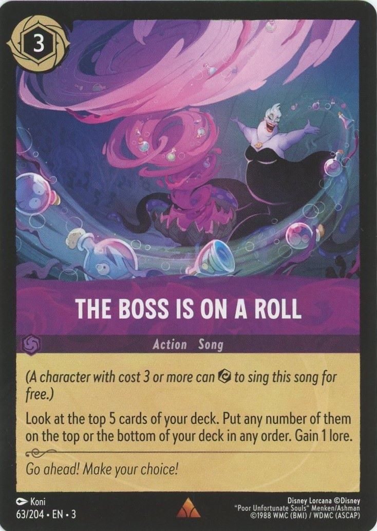 Disney Lorcana Into the Inklands The Boss is on a Roll Rare #63