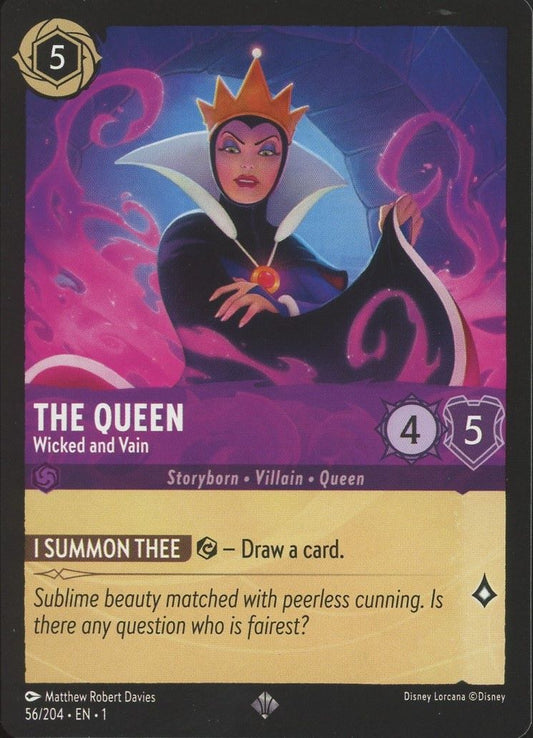 Disney Lorcana: The First Chapter The Queen Wicked and Vain Super Rare #56