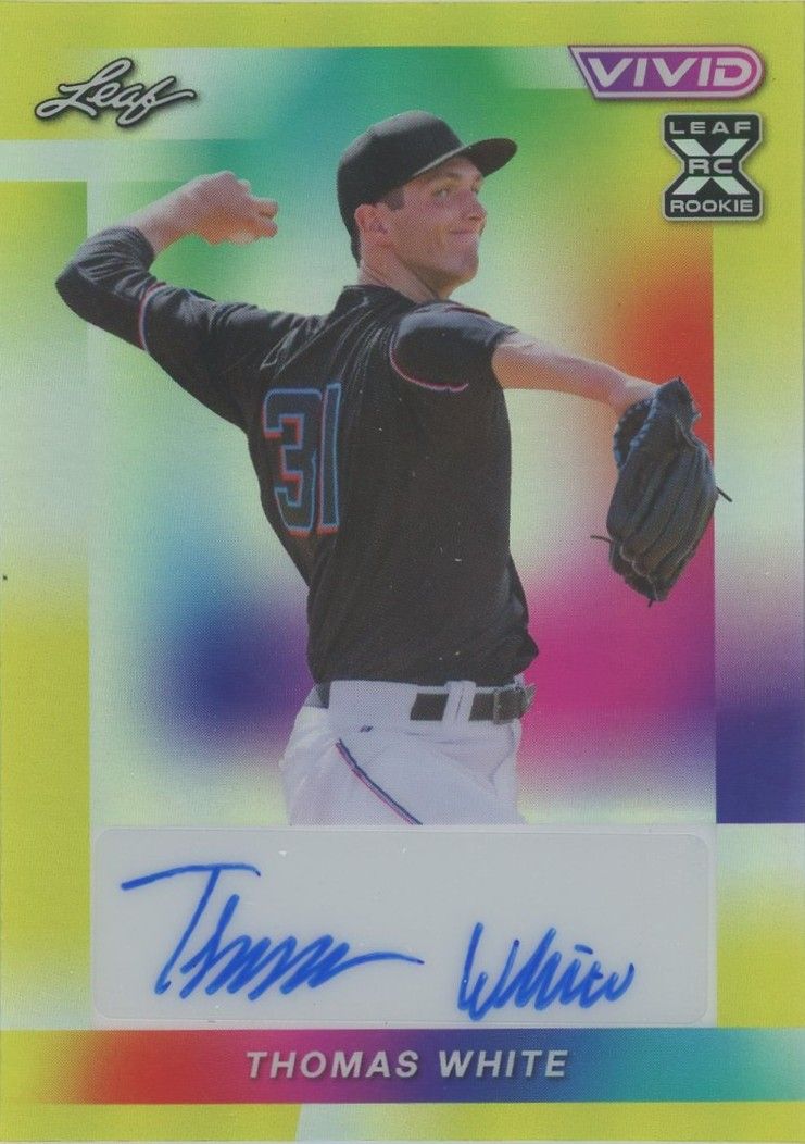 Thomas White 2023 Leaf Vivid Auto Yellow XRC #10/10 #BA-TW1