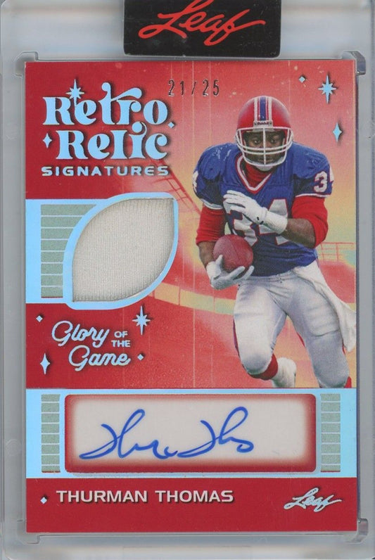 Thurman Thomas 2025 Leaf Glory of the Game Patch Auto #21/25 #RS-TT1