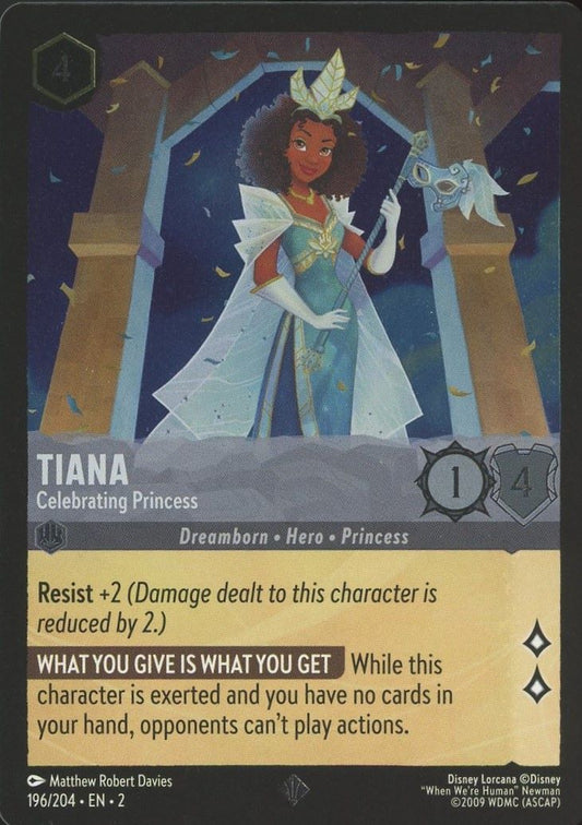 Disney Lorcana: Floodborn Tiana Celebrating Princess Super Rare Foil #196