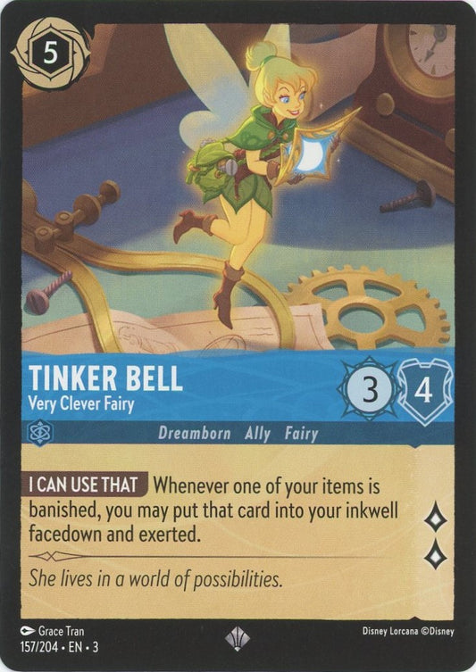 Disney Lorcana Into the Inklands Tinker Bell Very Clever Fairy Super Rare #157