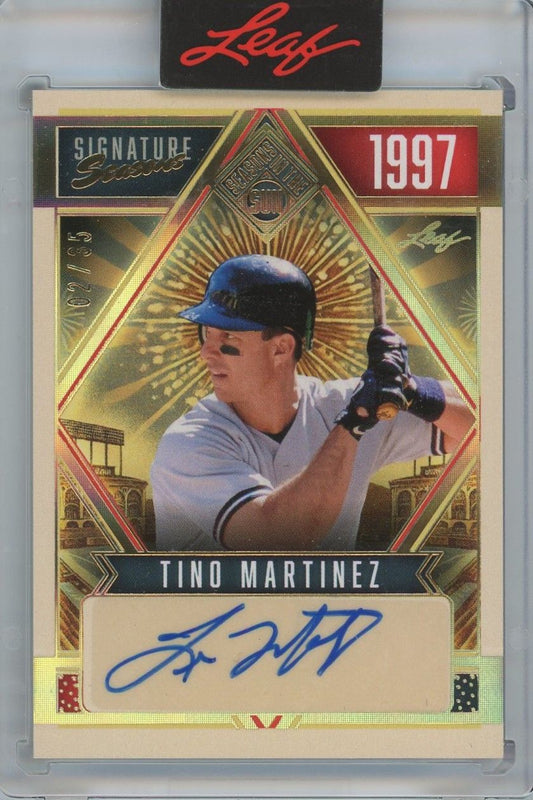 Tino Martinez 2025 Leaf Season in the Sun Signature Seasons Auto #2/35 #SSE-TM1