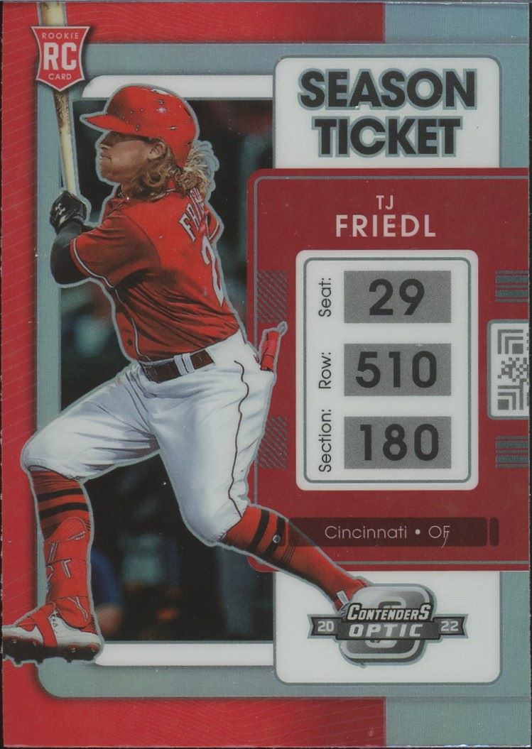 2022 Panini Chronicles TJ Friedl  #16 Contenders Optic Rookie