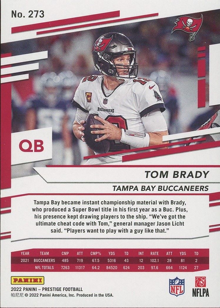 2022 Panini Prestige Tom Brady #273