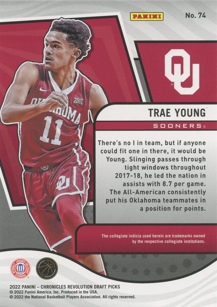 2022-23 Panini Chronicles Trae Young Draft Picks Revolution #74