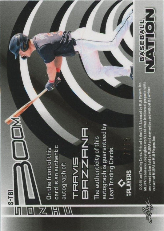Travis Bazzana 2025 Leaf Baseball Nation Sonic Boom Auto #7/15 #S-TB1