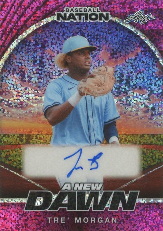 2025 Leaf Baseball Nation Tre’ Morgan Pink Sparkle Auto #1/6 #NA-TM1