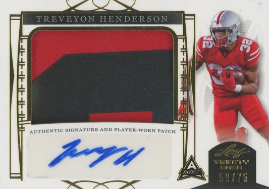 Treveyon Henderson 2022 Leaf Trinity RPA #59/75 #PA-TH1