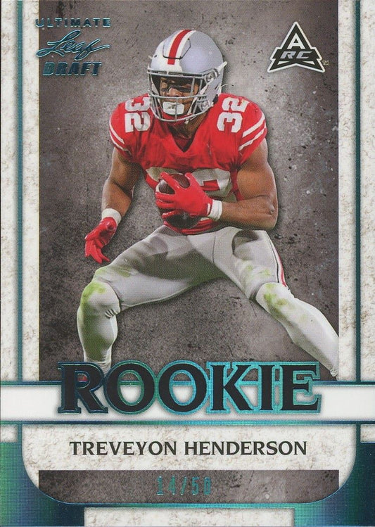 2022 Leaf Ultimate Draft Treveyon Henderson Rookie Spectrum #/50 #6