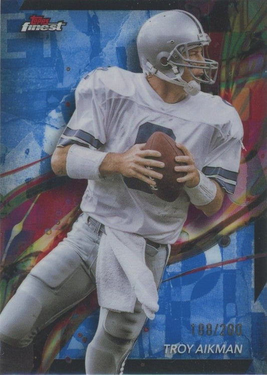 Troy Aikman 2024 Topps Finest Blue #188/200 #20 Cowboys