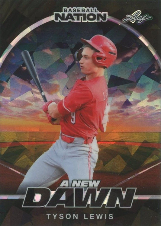 2025 Leaf Baseball Nation Tyson Lewis A New Dawn Black Cracked Ice #1/1 #NB-101