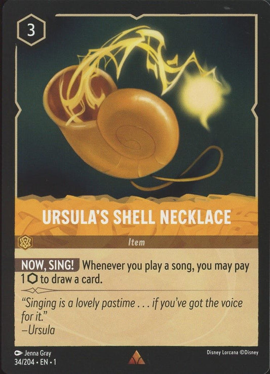 Disney Lorcana: The First Chapter Ursula's Shell Necklace Rare #34