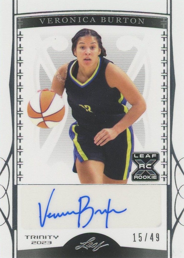 Veronica Burton 2023 Leaf Trinity Basketball Silver Auto XRC #15/49 #BA-VB1