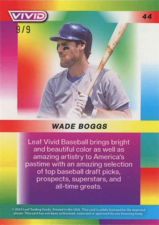 2023 Leaf Vivid Baseball Wade Boggs Silver Cracked Ice #9/9 #44