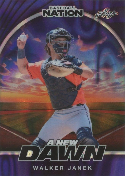 2025 Leaf Baseball Nation A New Dawn Walker Janek Purple Wave #4/8 #NB-102
