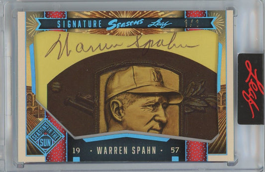 Warren Spahn 2025 Leaf Seasons in the Sun Cut Signature Auto #1/1 #CSS-25