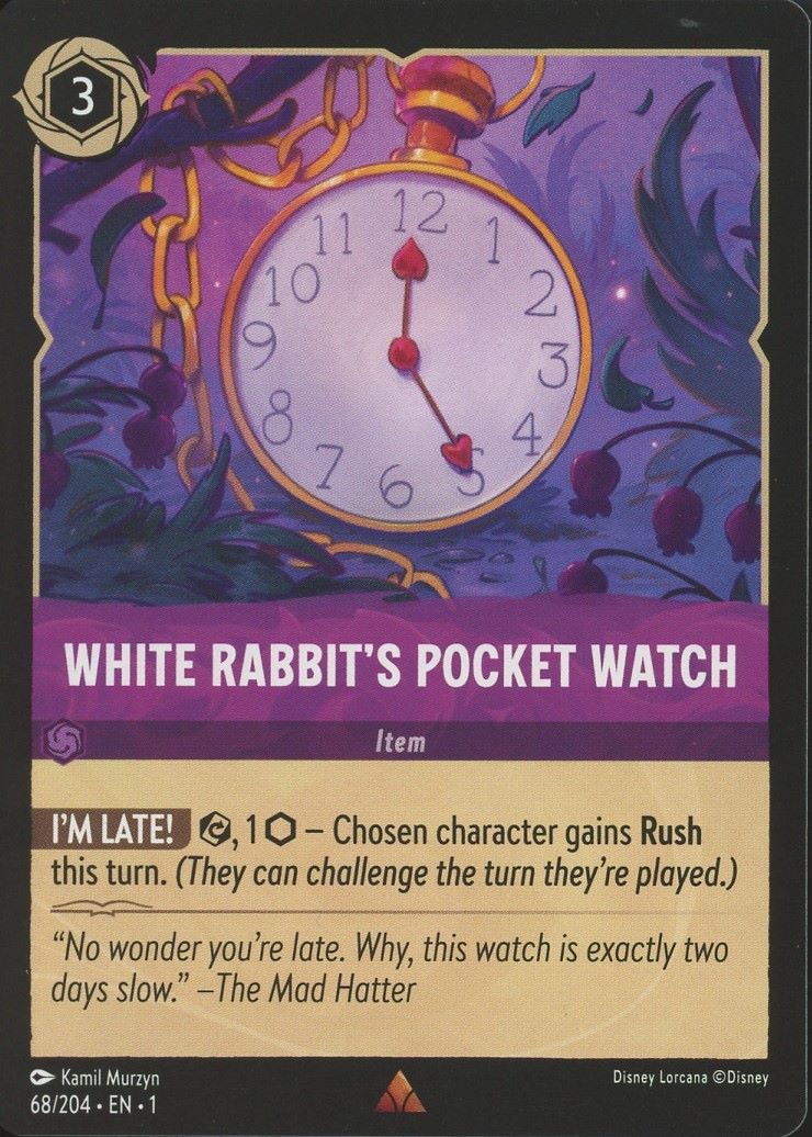 Disney Lorcana: The First Chapter White Rabbit's Pocket Watch Rare #68