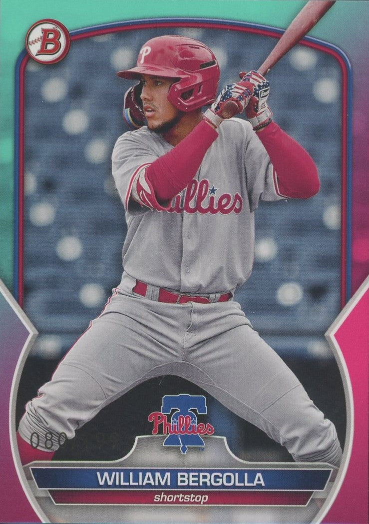 2023 Bowman Draft Baseball William Bergolla Aqua Pink #/199 #BD-64