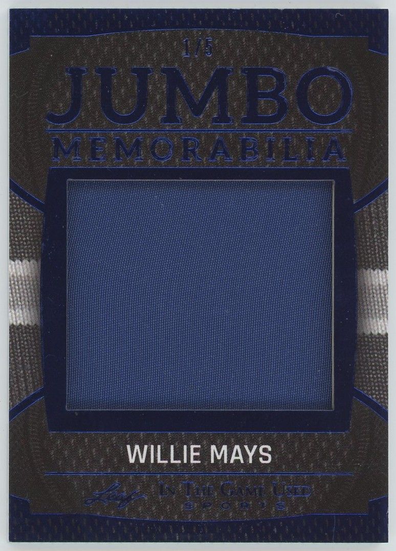 2025 Leaf In The Game Used Willie Mays Jumbo Patch Blue #1/5 #JM-38