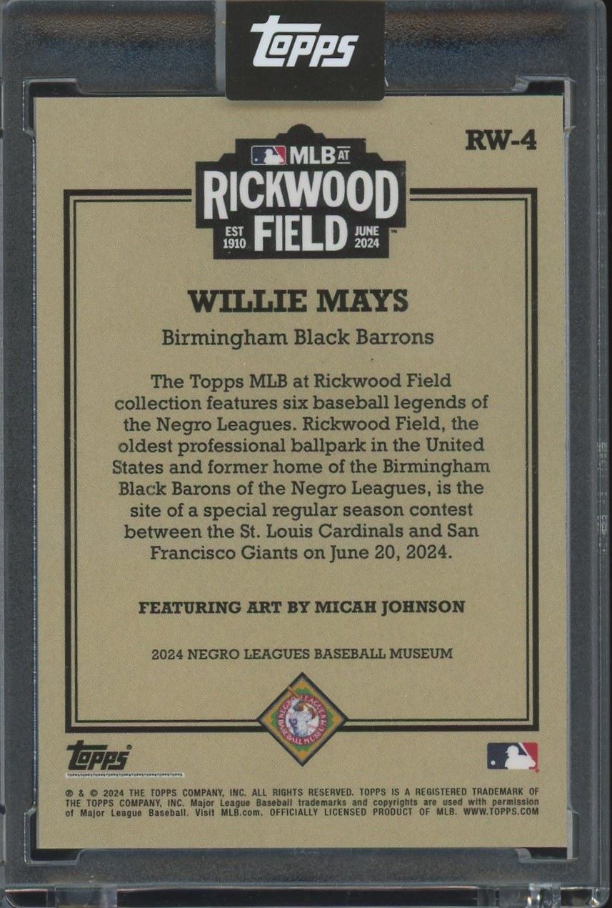 2024 Topps Willie Mays Rickwood Negro League Collection #RW-4