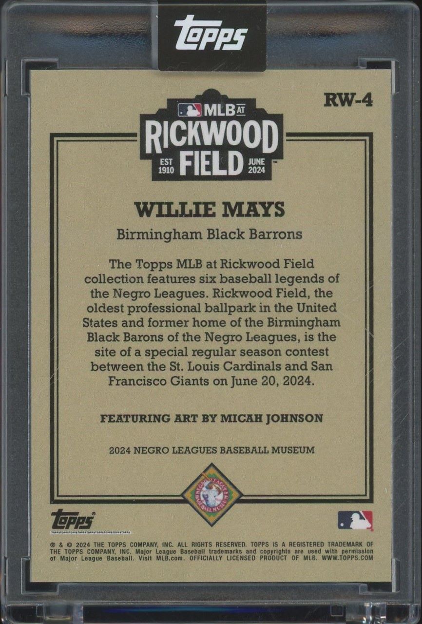 2024 Topps Willie Mays Rickwood Negro League Collection Silver #58/99 #RW-4