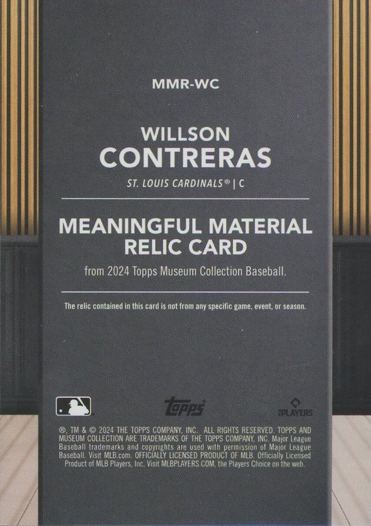 2024 Topps Museum Willson Contreras Meaningful Materials #1/99 #MMR-WC