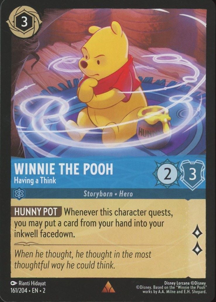 Disney Lorcana: Floodborn Winnie The Pooh Having a Think Rare #161